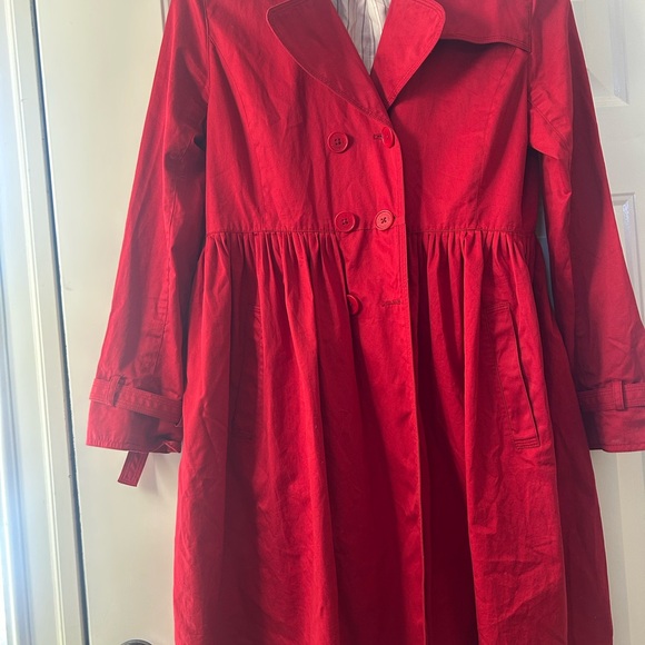 J. Peterman Vibrant Red Trench Coat - Picture 2 of 5
